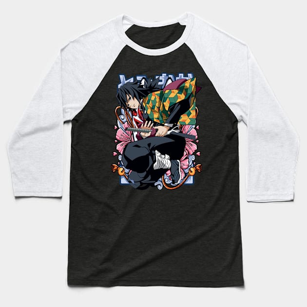 Water Serenity: Demon Slayer Giyu Tomioka Design 03 Baseball T-Shirt by OtakuAnimePH